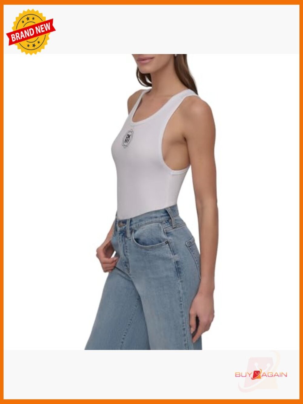 Sleeveless Scoop Neck Logo Bodysuit - Picture 3 of 7